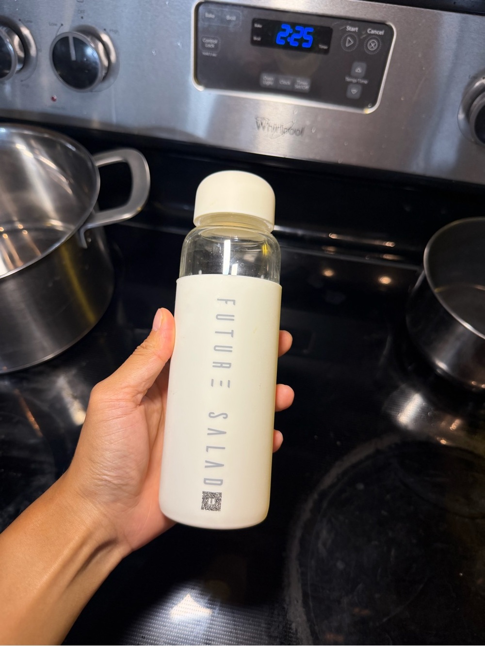 New Cream Glass Water Bottle